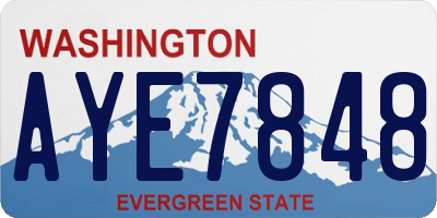WA license plate AYE7848