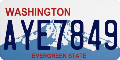 WA license plate AYE7849