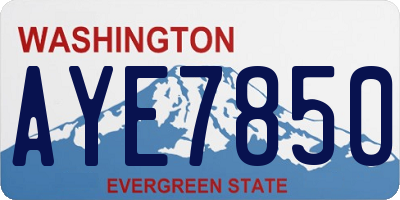 WA license plate AYE7850