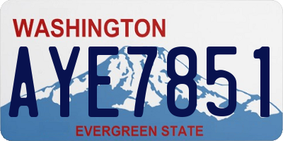 WA license plate AYE7851