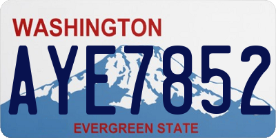 WA license plate AYE7852