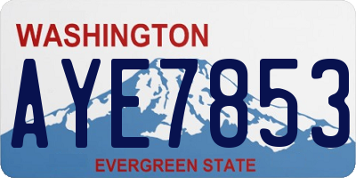WA license plate AYE7853