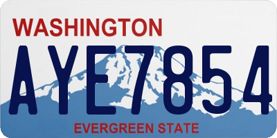 WA license plate AYE7854