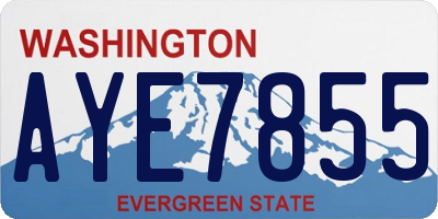 WA license plate AYE7855