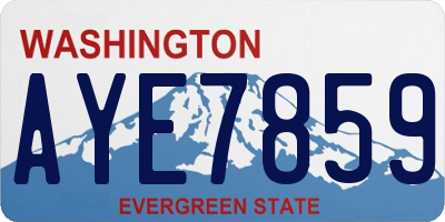 WA license plate AYE7859