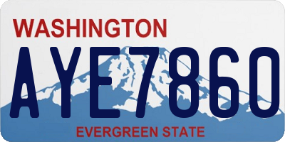 WA license plate AYE7860