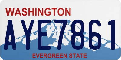 WA license plate AYE7861