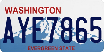 WA license plate AYE7865