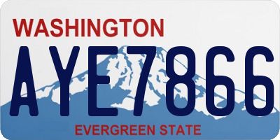 WA license plate AYE7866