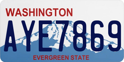 WA license plate AYE7869