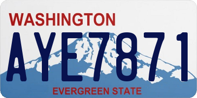 WA license plate AYE7871