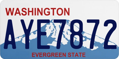 WA license plate AYE7872
