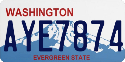 WA license plate AYE7874