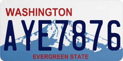 WA license plate AYE7876