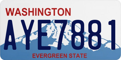 WA license plate AYE7881