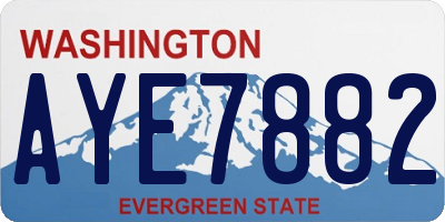 WA license plate AYE7882