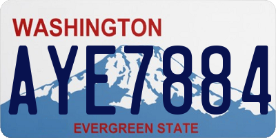 WA license plate AYE7884