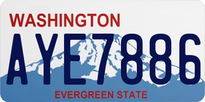 WA license plate AYE7886