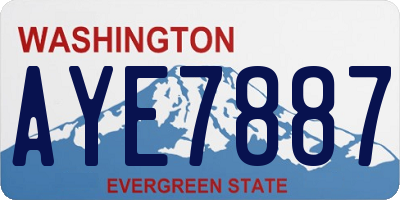 WA license plate AYE7887