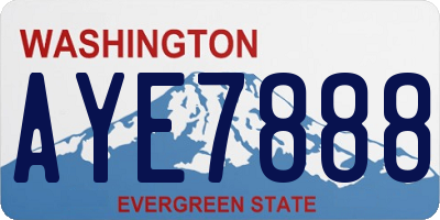 WA license plate AYE7888