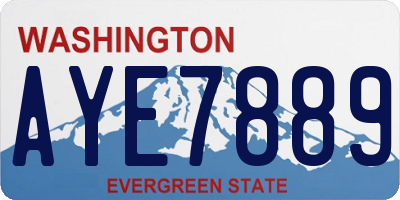 WA license plate AYE7889