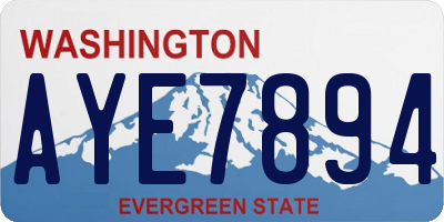 WA license plate AYE7894