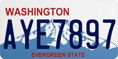 WA license plate AYE7897