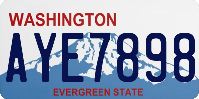 WA license plate AYE7898