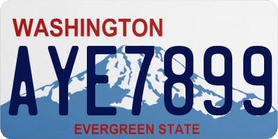 WA license plate AYE7899