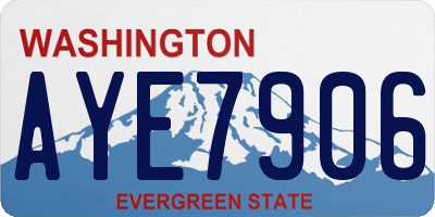 WA license plate AYE7906