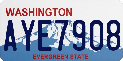 WA license plate AYE7908