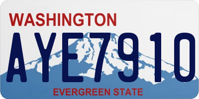 WA license plate AYE7910