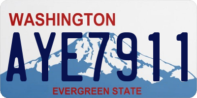 WA license plate AYE7911