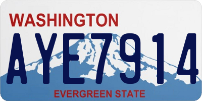 WA license plate AYE7914
