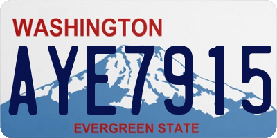 WA license plate AYE7915