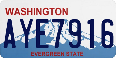 WA license plate AYE7916