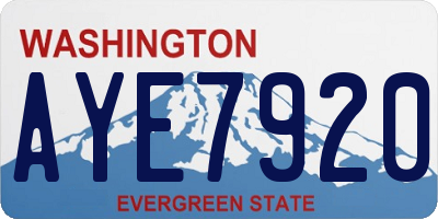 WA license plate AYE7920