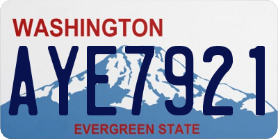 WA license plate AYE7921