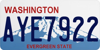 WA license plate AYE7922