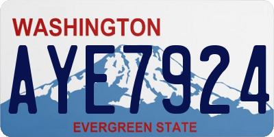 WA license plate AYE7924