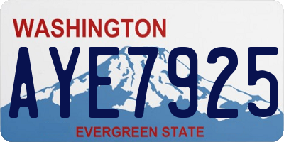 WA license plate AYE7925