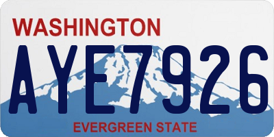 WA license plate AYE7926