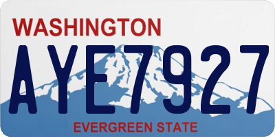 WA license plate AYE7927