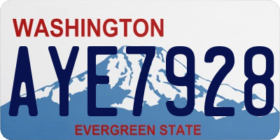 WA license plate AYE7928