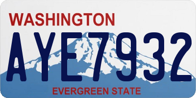 WA license plate AYE7932