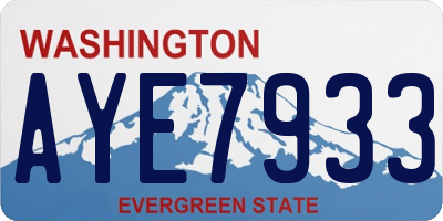 WA license plate AYE7933