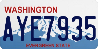 WA license plate AYE7935