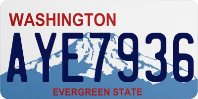 WA license plate AYE7936