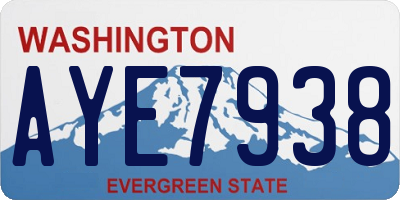 WA license plate AYE7938