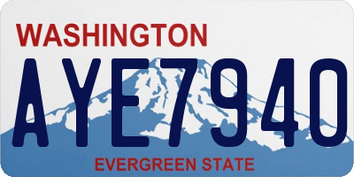 WA license plate AYE7940
